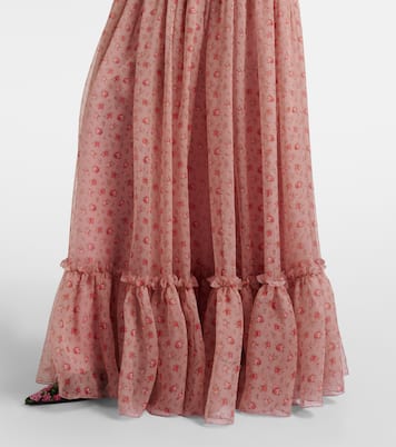 Floral silk and cotton chiffon gown | Dolce&Gabbana