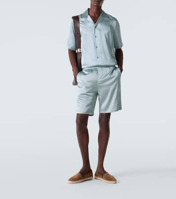 Camisa bowling Roberto de seda estampada | Frescobol Carioca