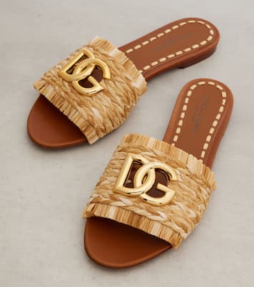 DG raffia-effect slides | Dolce&Gabbana
