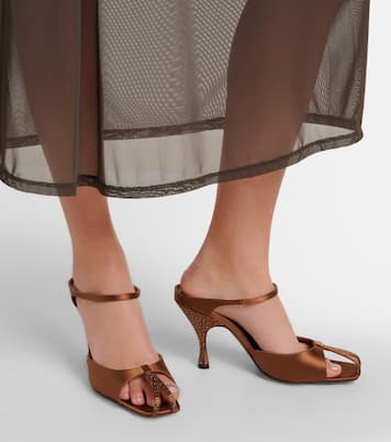 Hidden Gem embellished satin mules | Herbert Levine