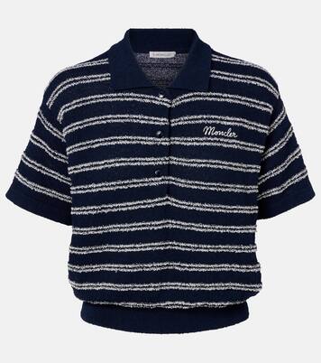 Logo striped cotton-blend polo sweater | Moncler