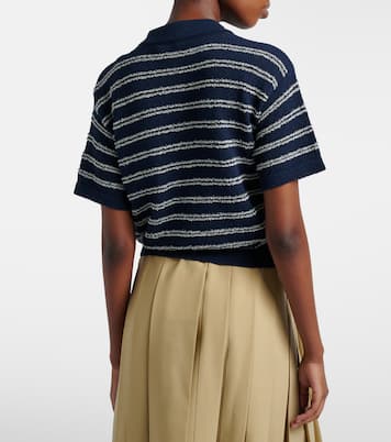 Logo striped cotton-blend polo sweater | Moncler
