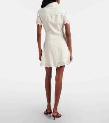 Minikleid aus Denim mit Kristallen | Self-Portrait