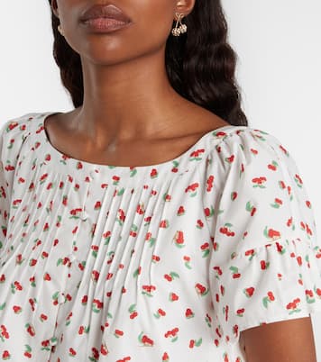 Bedruckte Bluse Delia aus Baumwolle mit Spitze | Posse