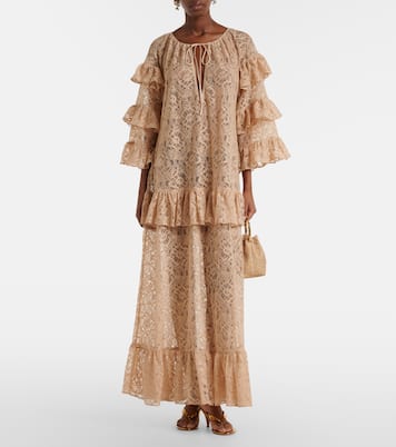 Ruffled lace maxi dress | Adriana Degreas