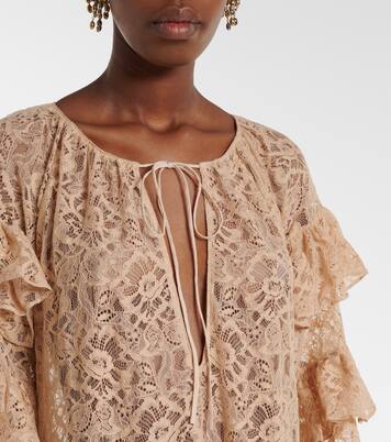 Ruffled lace maxi dress | Adriana Degreas