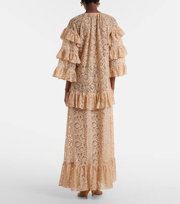 Ruffled lace maxi dress | Adriana Degreas