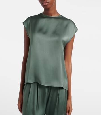 Dasha silk twill top | Asceno