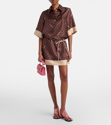Printed silk twill shirt dress | Valentino