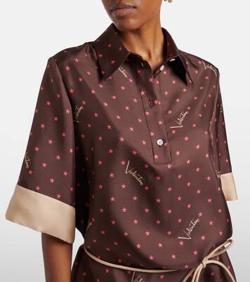 Printed silk twill shirt dress | Valentino