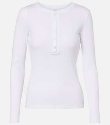 Jordan ribbed-knit cotton Henley shirt | Nili Lotan