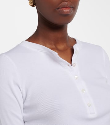 Jordan ribbed-knit cotton Henley shirt | Nili Lotan