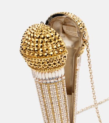 Microphone Small crystal-embellished clutch | Judith Leiber Couture