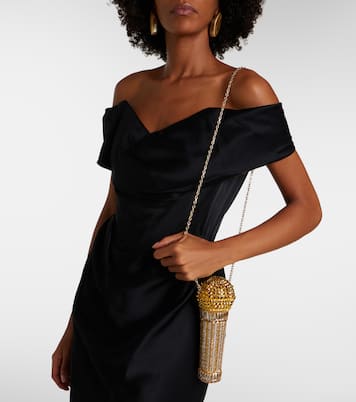 Microphone Small crystal-embellished clutch | Judith Leiber Couture