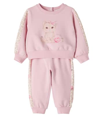 Baby cotton-blend sweatshirt and sweatpants set | Monnalisa