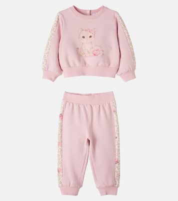 Baby cotton-blend sweatshirt and sweatpants set | Monnalisa