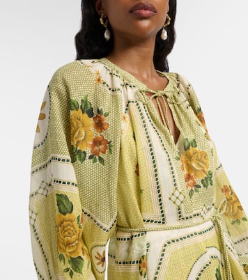 Dixie belted printed ramie minidress | Alémais