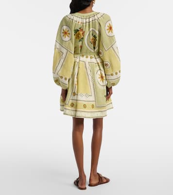 Dixie belted printed ramie minidress | Alémais