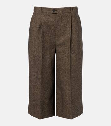 Herringbone wool-blend Bermuda shorts | Saint Laurent
