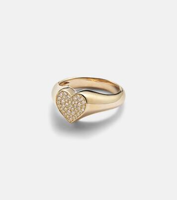 Bague en or 14 ct à diamants en cœur | Sydney Evan