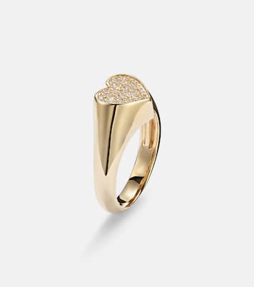 Bague en or 14 ct à diamants en cœur | Sydney Evan