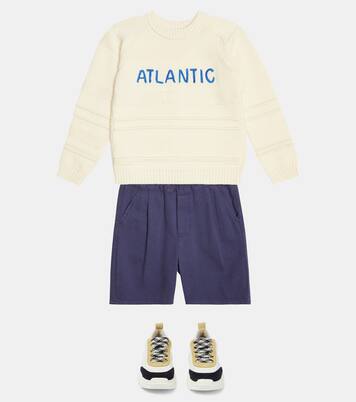 Pull Archimède brodé en laine et coton | Bonpoint