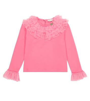 Ruffled cotton-blend blouse | Monnalisa