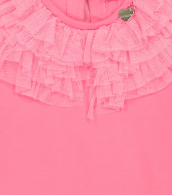 Ruffled cotton-blend blouse | Monnalisa