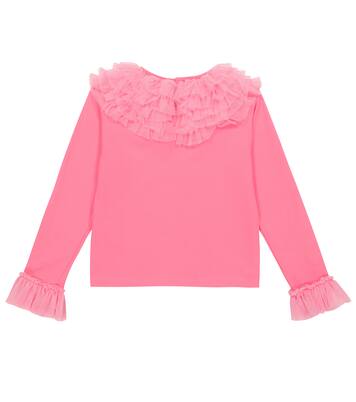 Ruffled cotton-blend blouse | Monnalisa