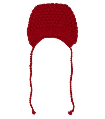 Bobble wool-blend hat | Caramel