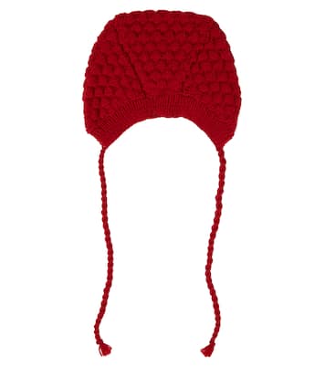 Bobble wool-blend hat | Caramel