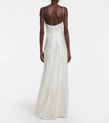Robe longue Kristina en tulle à sequins | Costarellos