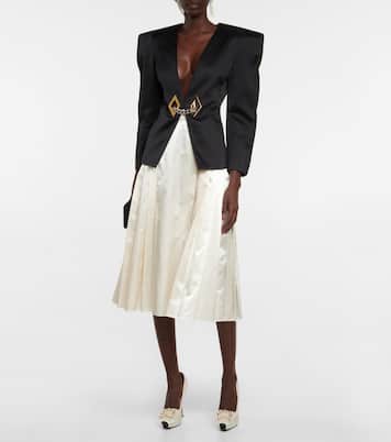 Plateau-Pumps Flower Strass aus Satin | Roger Vivier