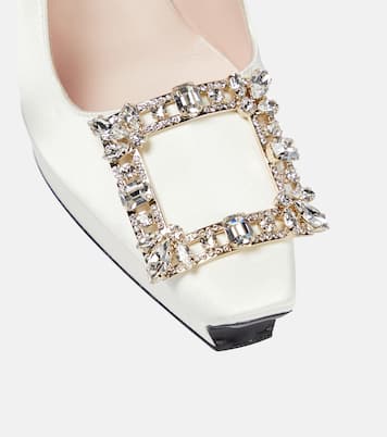 Plateau-Pumps Flower Strass aus Satin | Roger Vivier