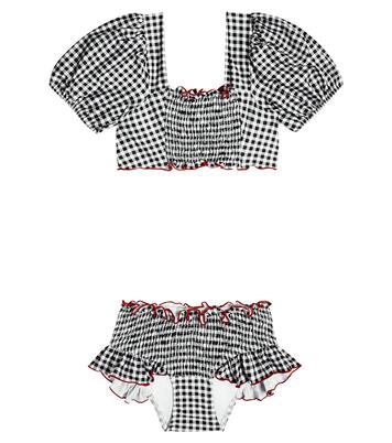 Gingham puff-sleeve bikini | Suncracy