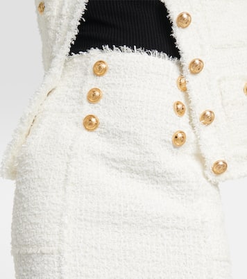 High-Rise-Minirock aus Tweed | Balmain