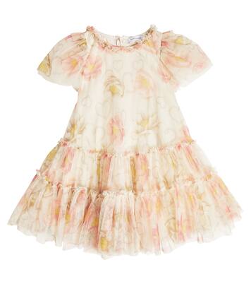 Printed tulle dress | Monnalisa