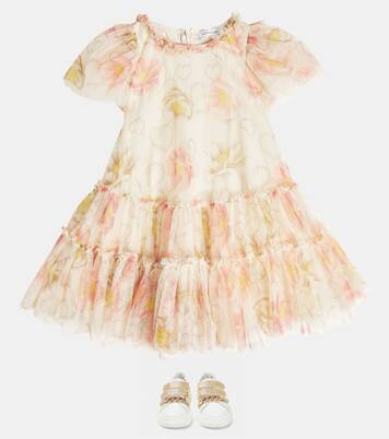 Printed tulle dress | Monnalisa
