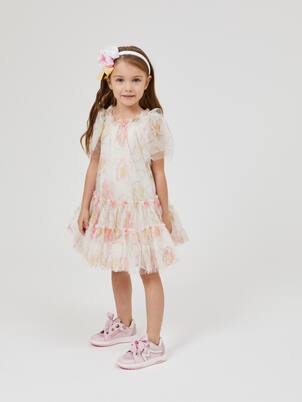 Printed tulle dress | Monnalisa
