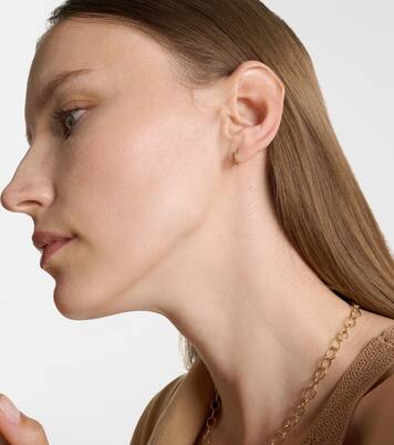 10kt gold hoop earrings with diamonds | Stone and Strand