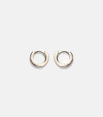 10kt gold hoop earrings with diamonds | Stone and Strand