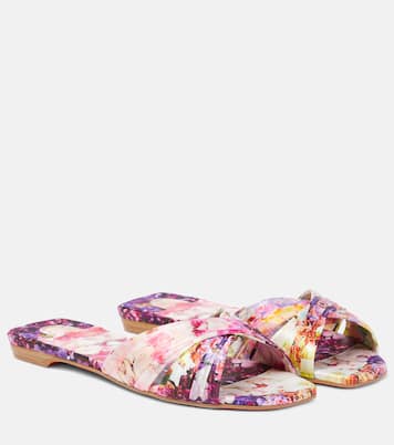 Nicol Is Back floral satin slides | Christian Louboutin