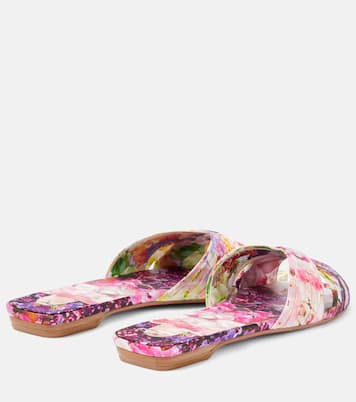 Nicol Is Back floral satin slides | Christian Louboutin