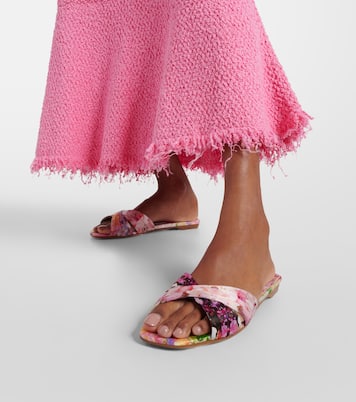 Nicol Is Back floral satin slides | Christian Louboutin