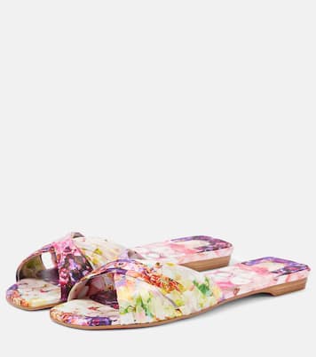 Nicol Is Back floral satin slides | Christian Louboutin