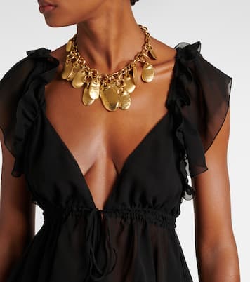 Gathered silk georgette top | Chloé