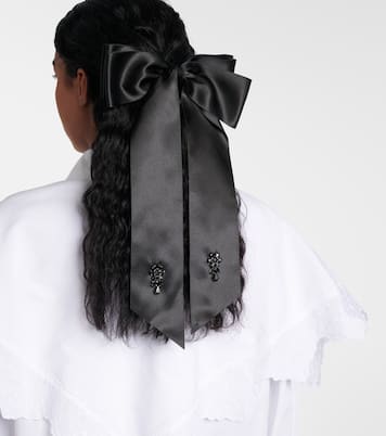 Embellished bow-detail satin barrette | Simone Rocha