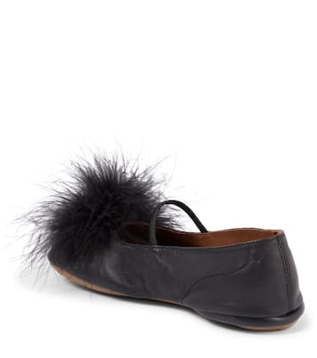Ballerine in pelle con piume | PèPè
