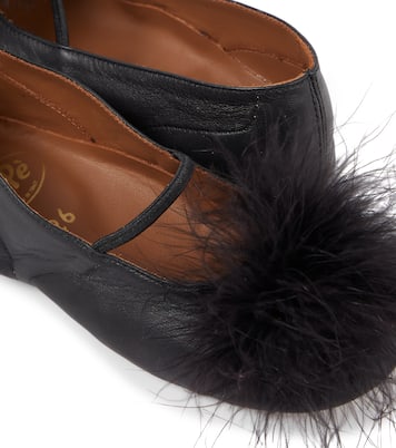 Ballerine in pelle con piume | PèPè