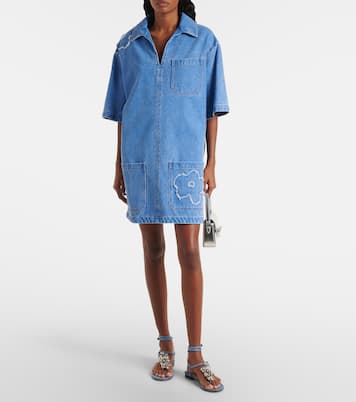 Verzierte Sandalen Puffy Heart aus Denim | Mach & Mach